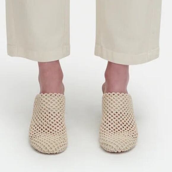 Rachel Comey Reina Woven Crochet Natural Cotton Bully Mules Clogs Size 8 $475 - Picture 4 of 16
